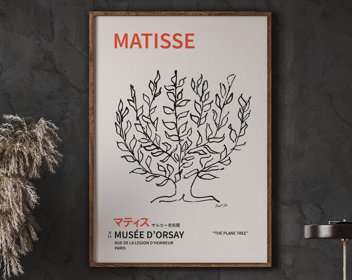 Matisse-Inspired Black Tree Minimalist Art Print