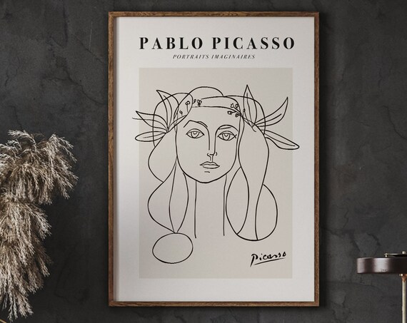 Pablo Picasso Woman One Line Portrait Imaginaires Minimalist Poster