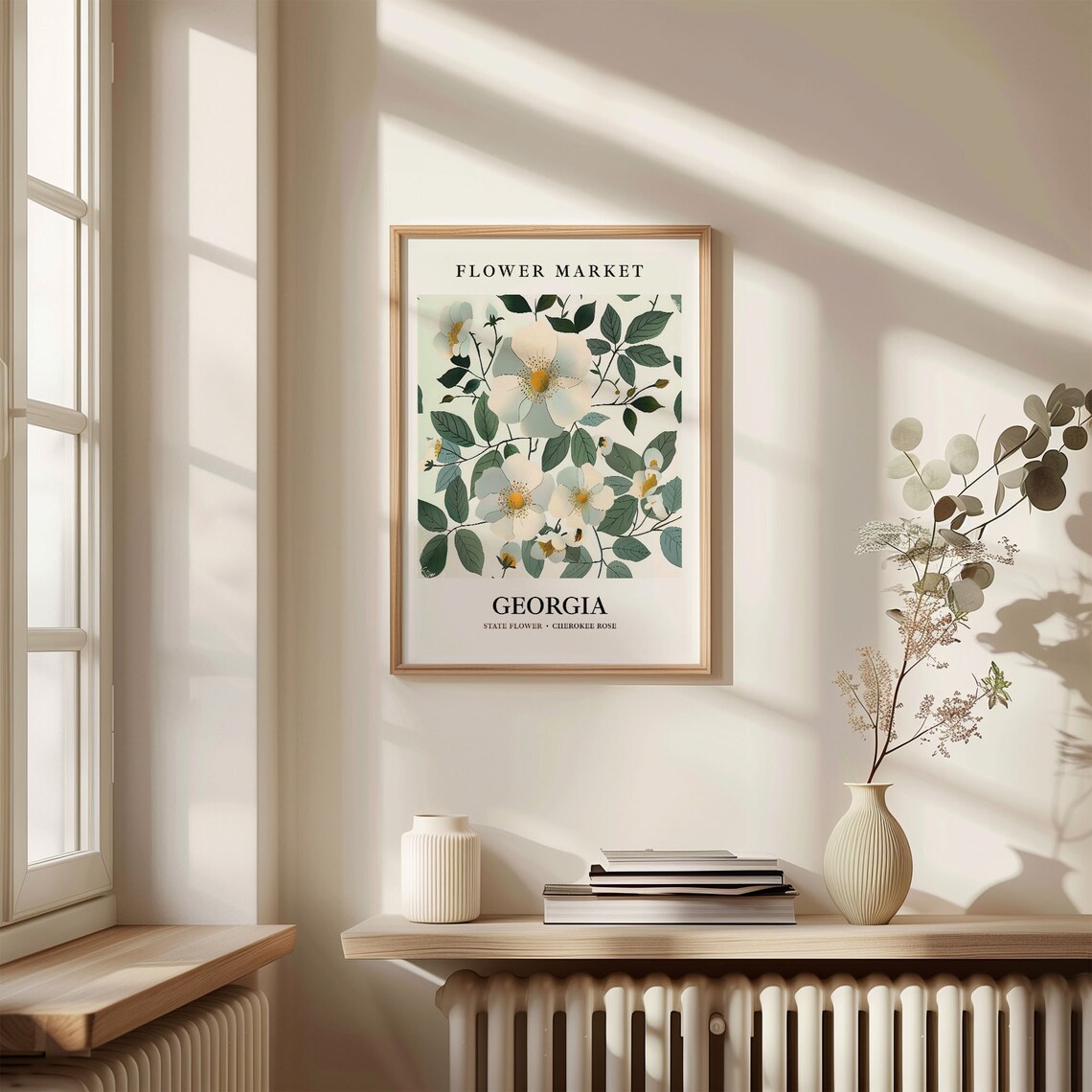 Georgia Cherokee Rose 1960s Botanical Art Print - Image 3