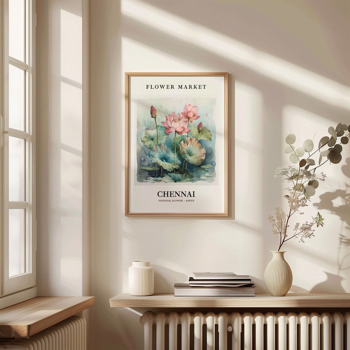 Chennai Flower Market Travel Poster, India Scene - Image 3