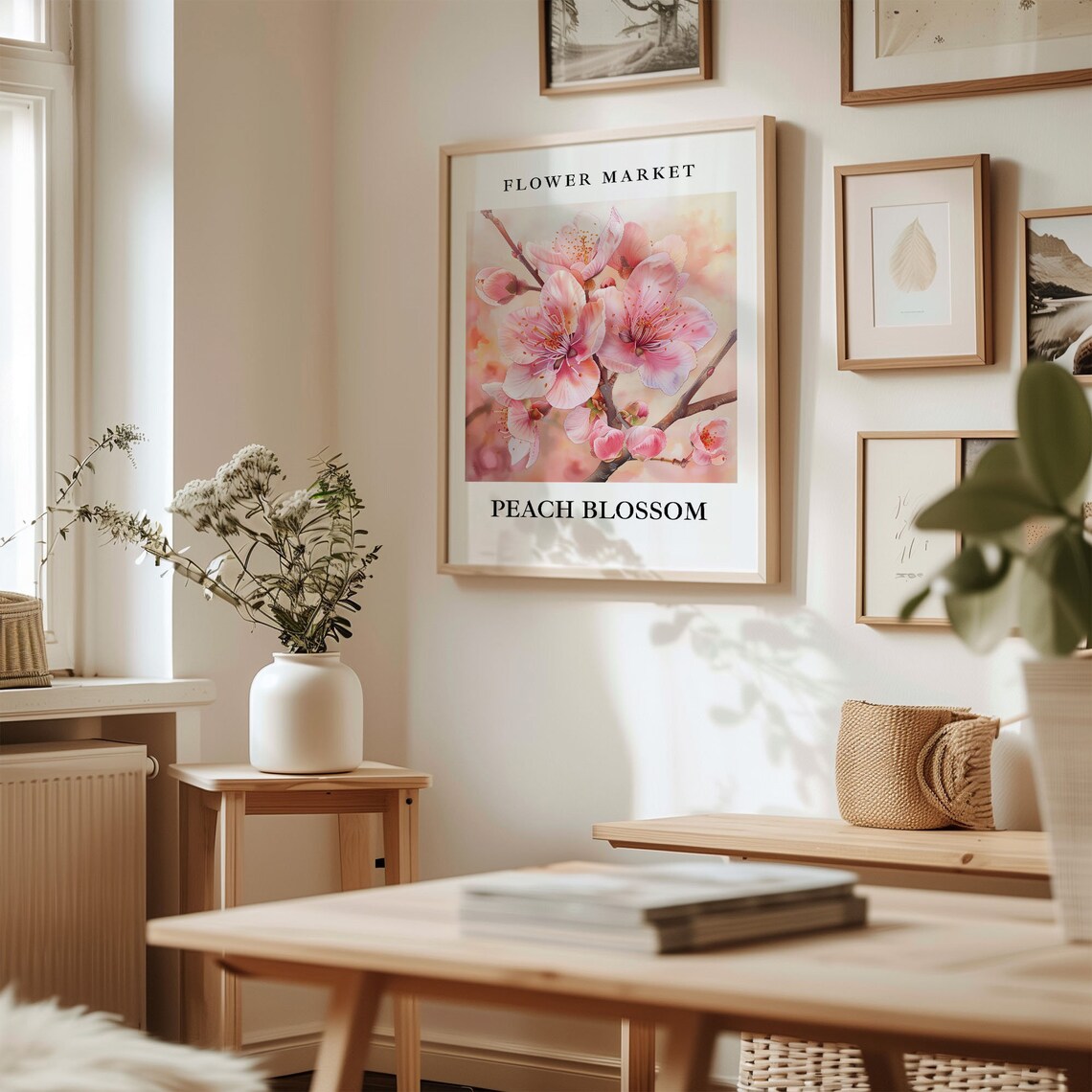 Peach Blossom Branch Flower Market Botanical Pink Spring Art Poster - Image 2