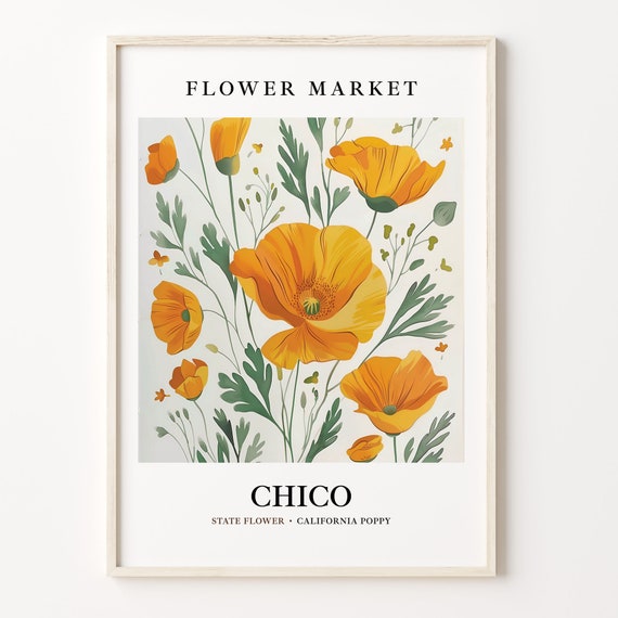 Chico California Flower Market 1960s Poppy Art Print