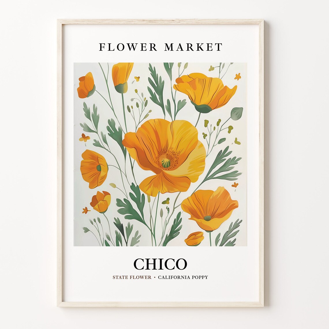 Chico California Flower Market 1960s Poppy Art Print