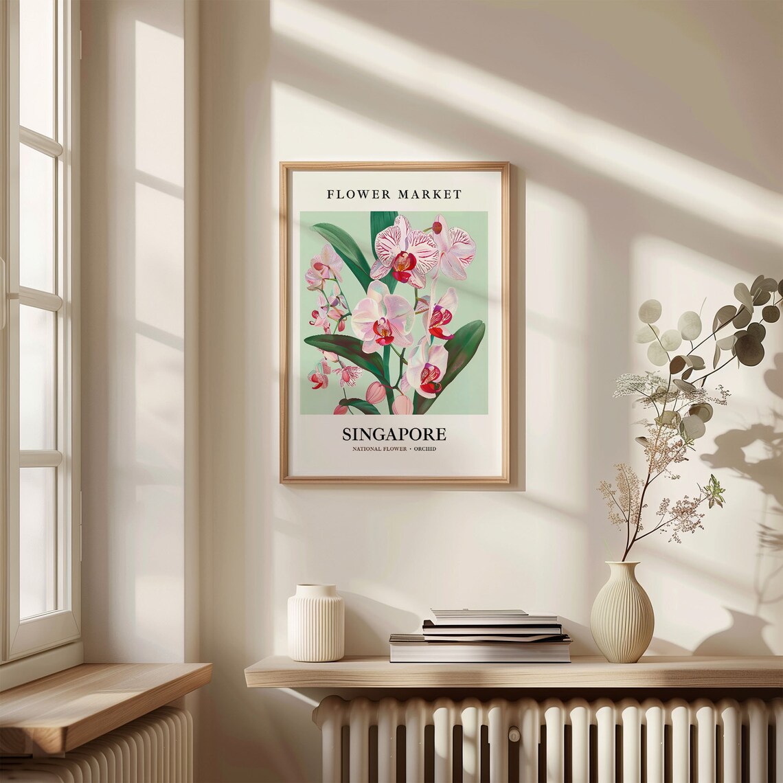 Singapore Flower Market Orchid Botanical Art Print - Image 3