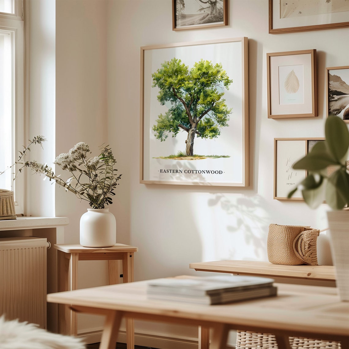 Eastern Cottonwood Tree Watercolor Botanical Wall Decor Poster - Image 2