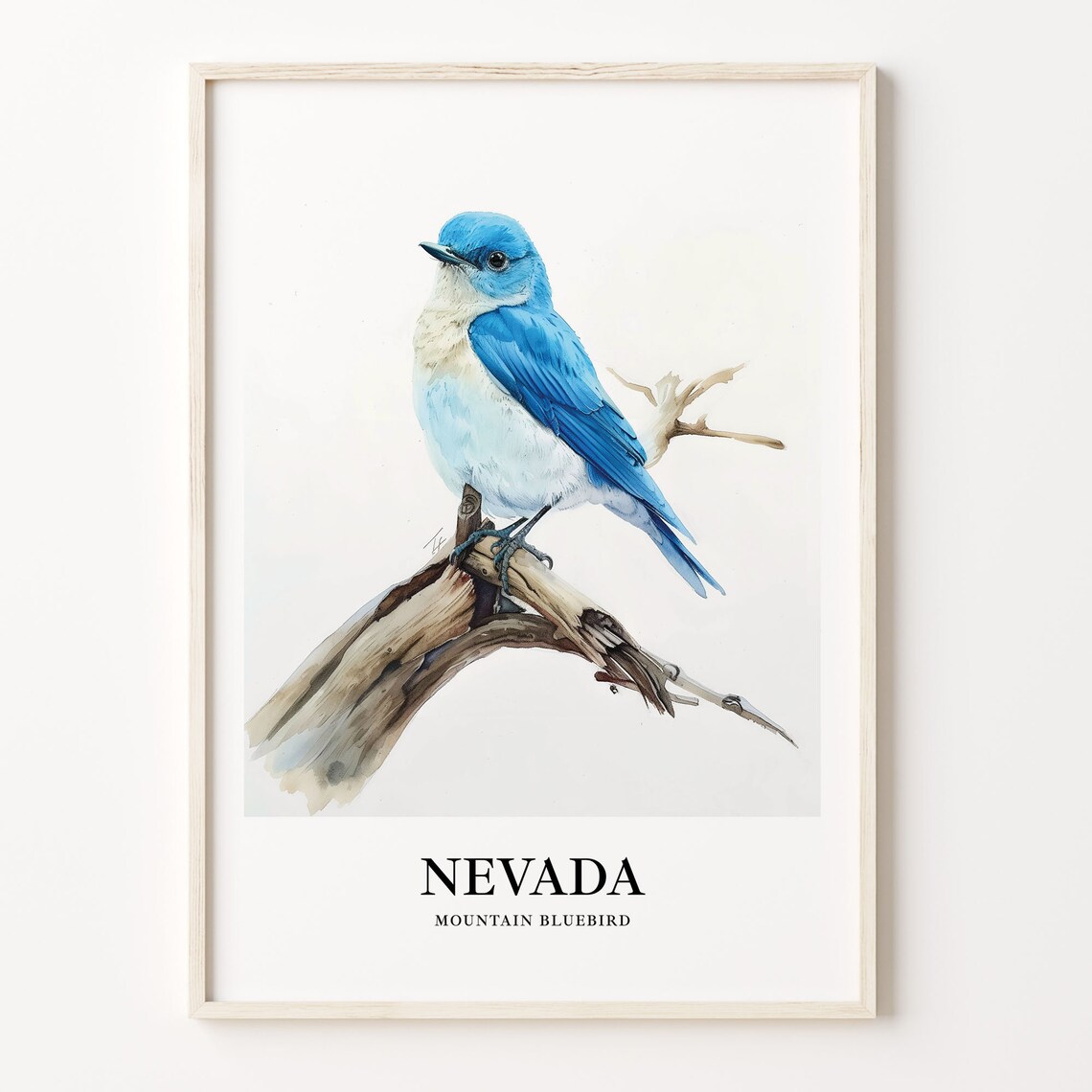 Nevada State Bird Flower Art Print, Botanical Decor