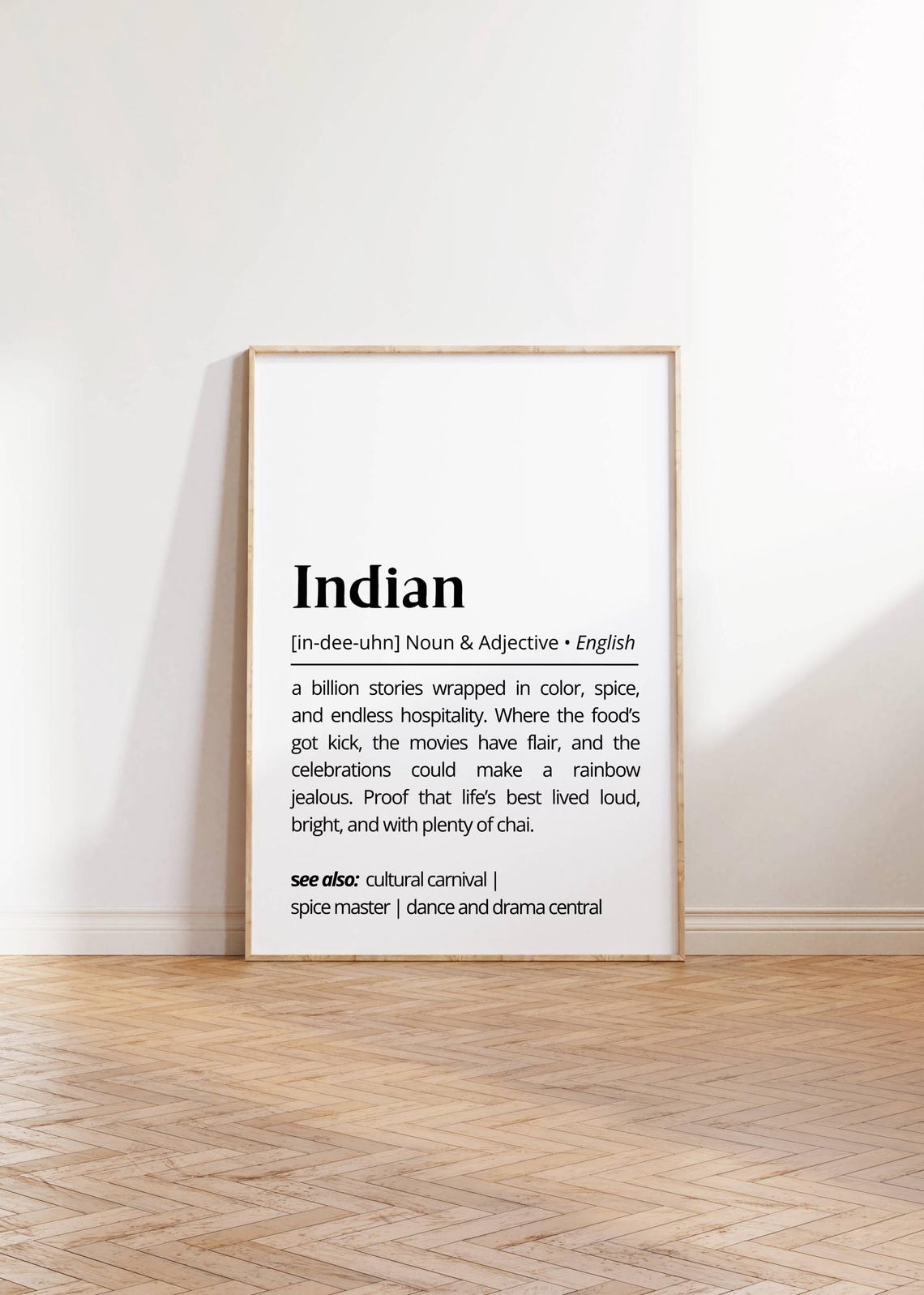 Indian Definition Colorful Culture Celebration Dictionary Wall Art - Image 2