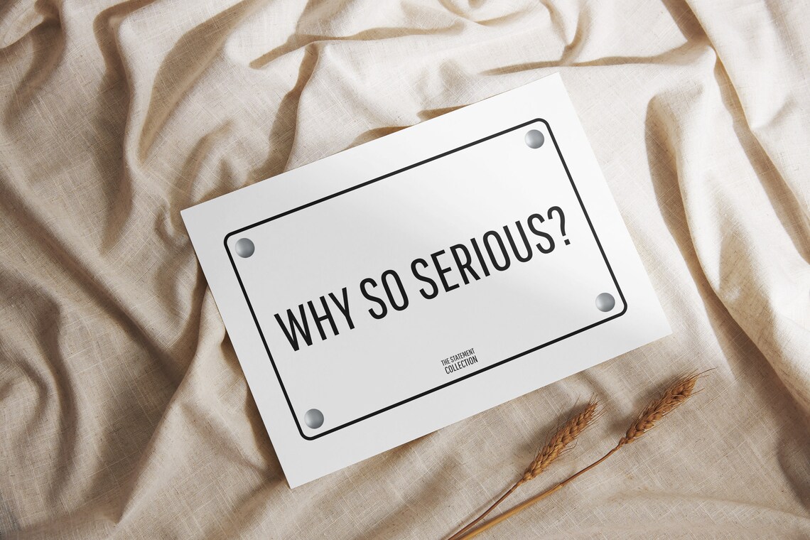 Why So Serious Joker Black White Plaque Statement Movie Quote Poster - Image 2