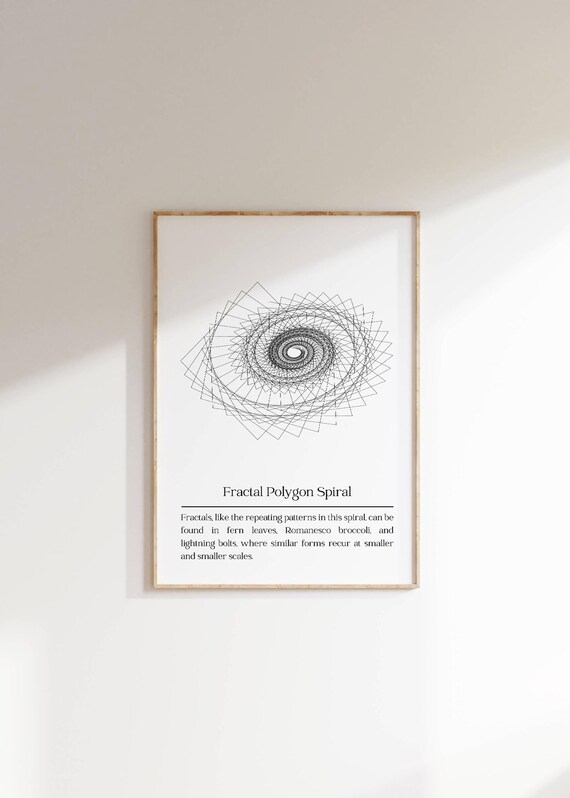 Parametric Wall Art Fractal Polygon Spiral Geometric Minimalist Nature Inspired Modern Decor Math Design For Home Or Office Poster