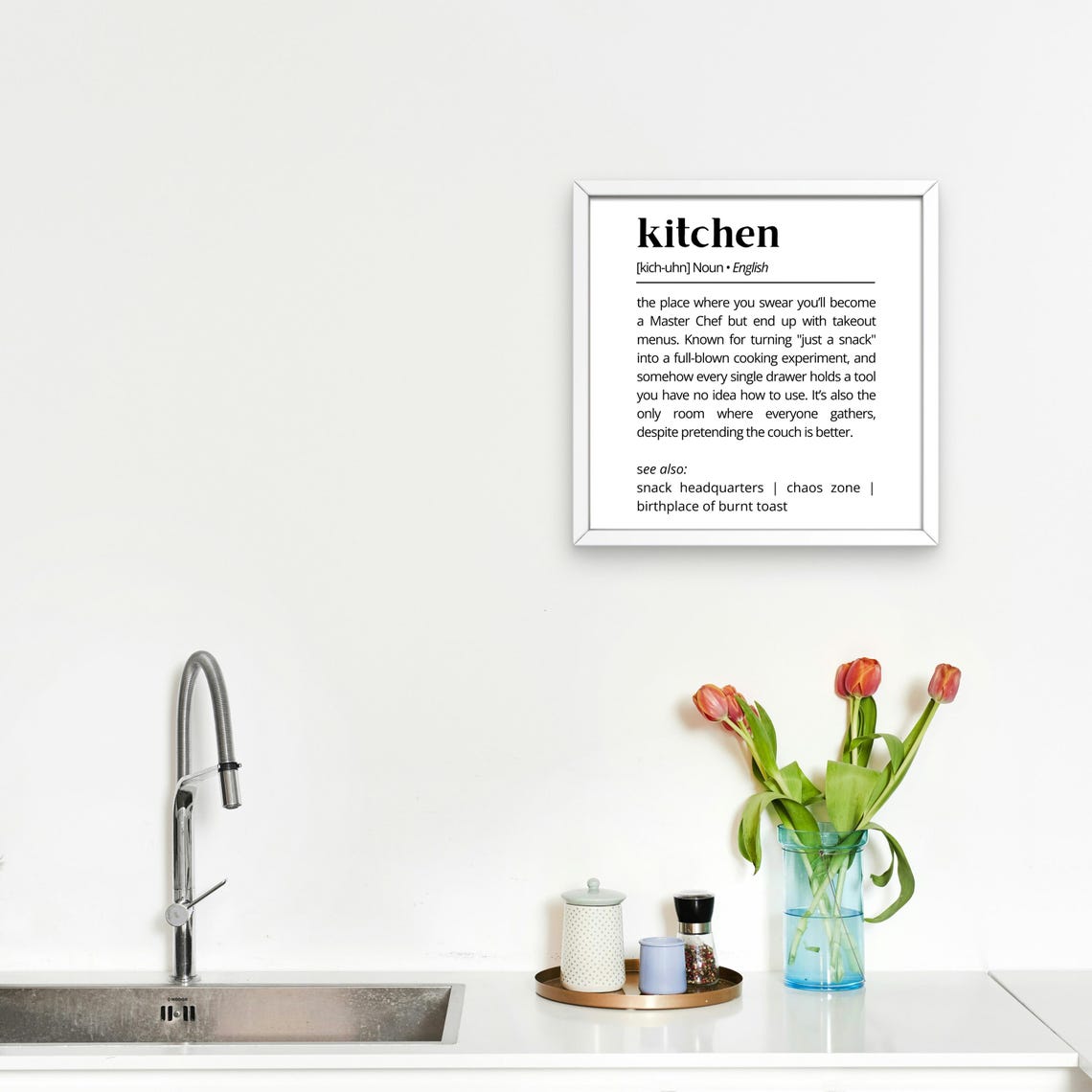 Kitchen Definition Funny Master Chef Takeout Menu Dictionary Poster - Image 2