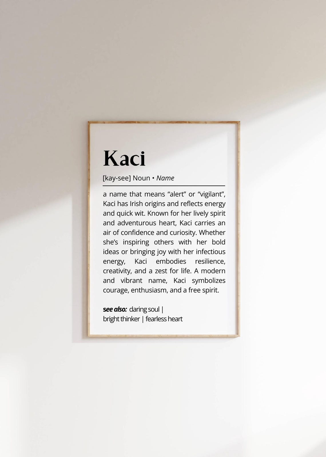 Kaci Name Definition Dictionary Meaning Personalized Art Poster