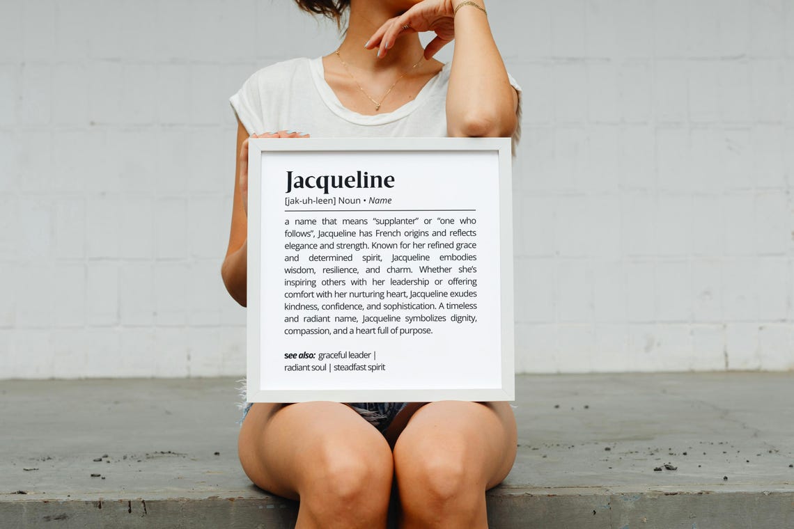 Jacqueline Name Meaning Dictionary Definition Personalized Gift Poster - Image 2