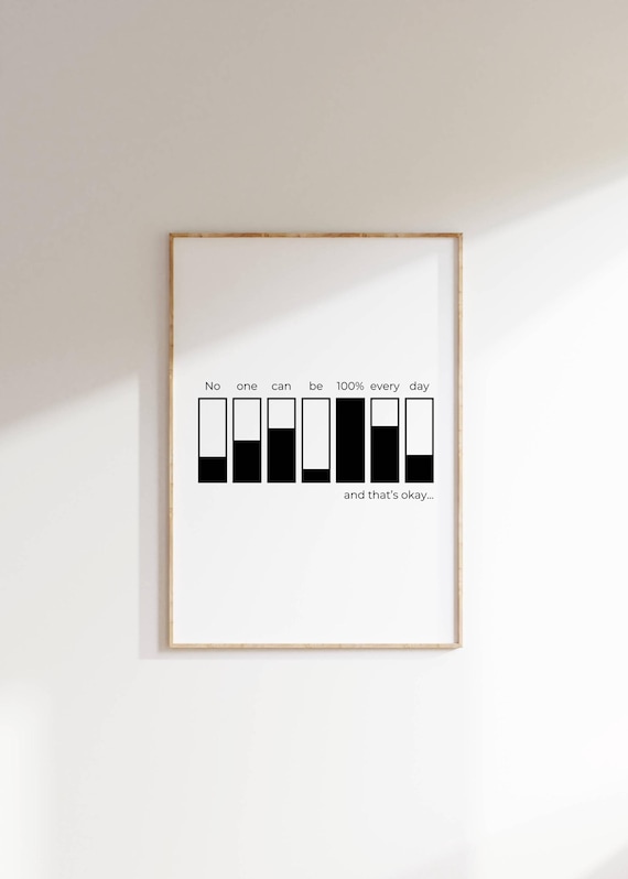 No One Can Be 100 Percent Every Day Mental Health Quote White Poster