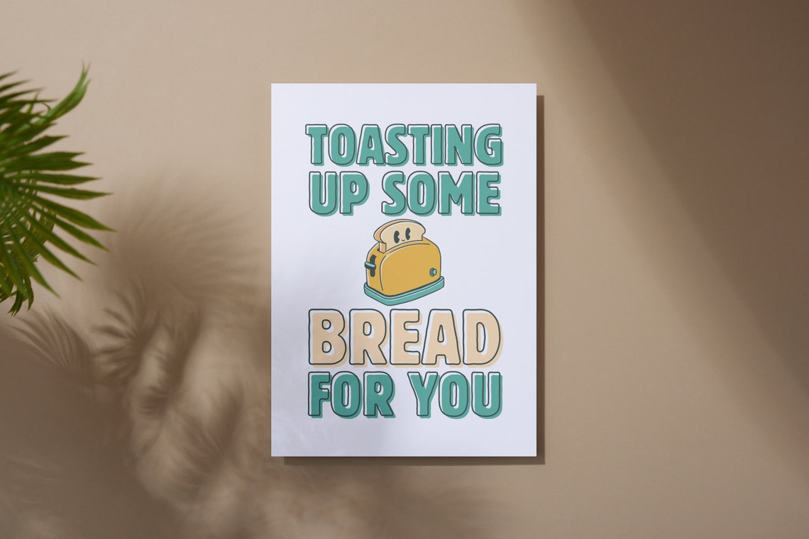 Toasting Up Some Bread for You Cute Toaster Kitchen Art Poster - Image 2