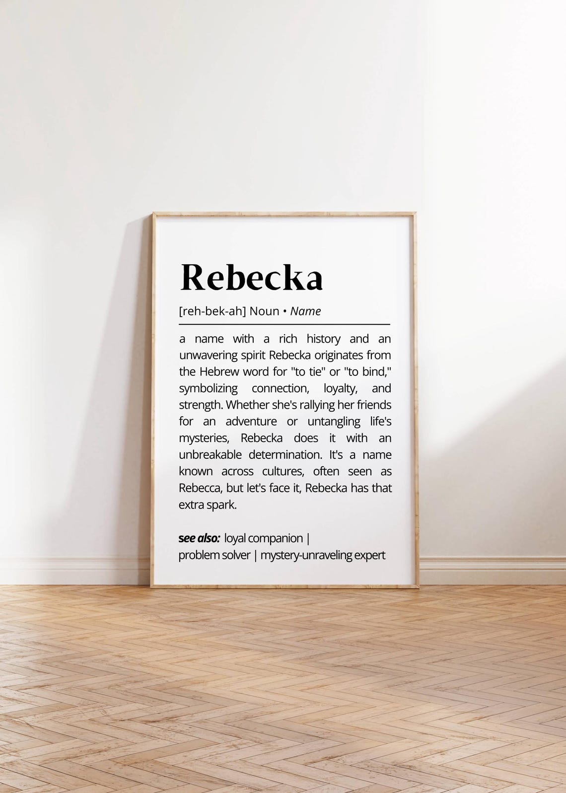 Custom Rebecka Name Definition Wall Art Personalized Name Meaning Poster Unique Gift Minimalist Decor Modern Typography Art Print - Image 2