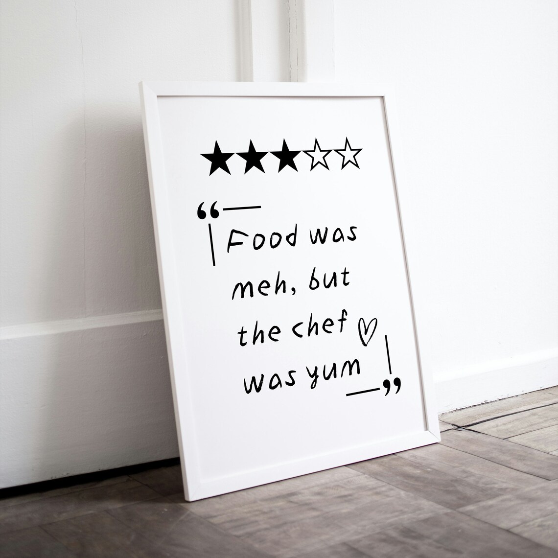 Food Was Meh But Chef Was Yum Funny Review Style Kitchen Poster