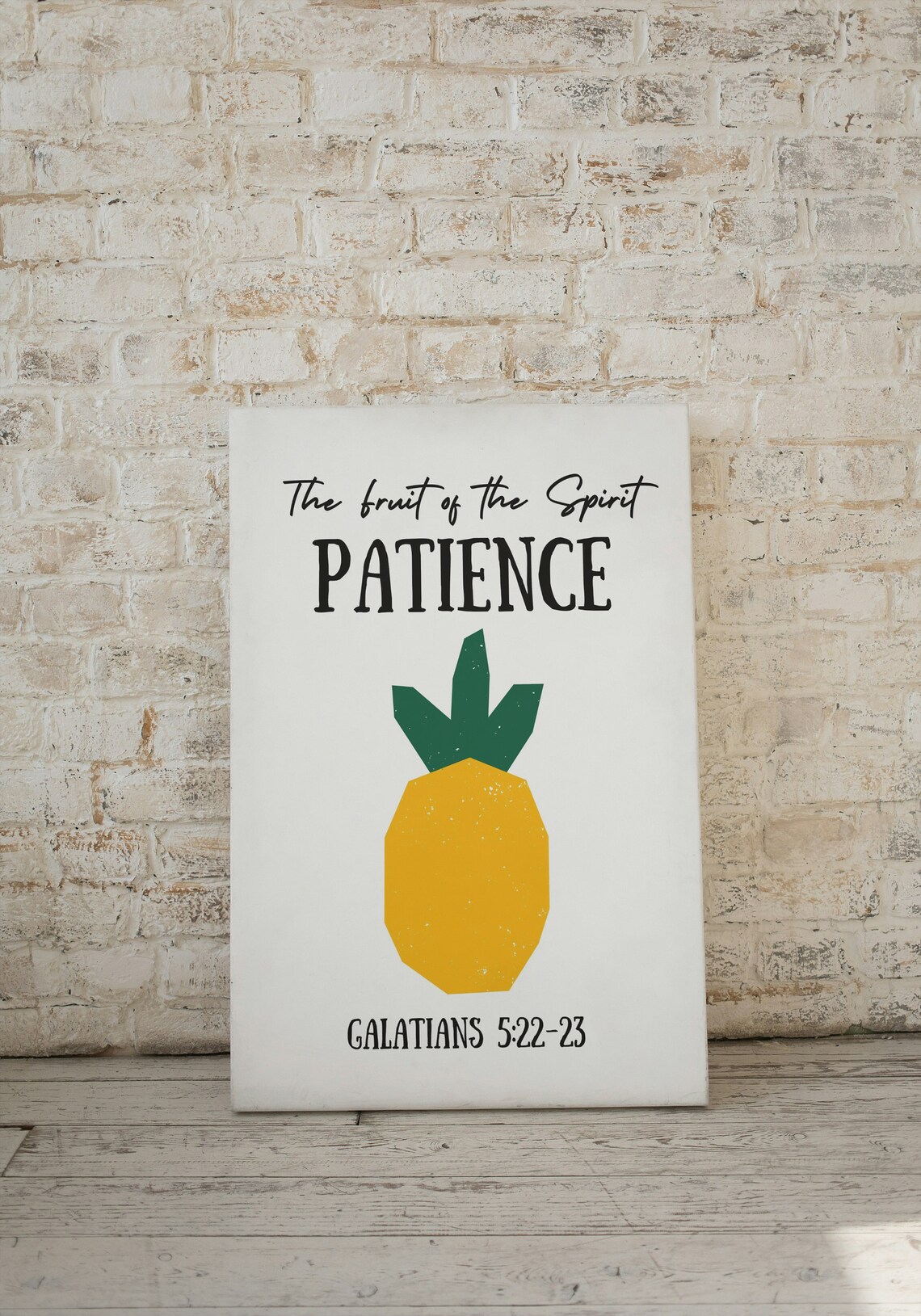 Fruit of the Spirit Patience Pineapple Bible Verse Wall Decor Poster - Image 2