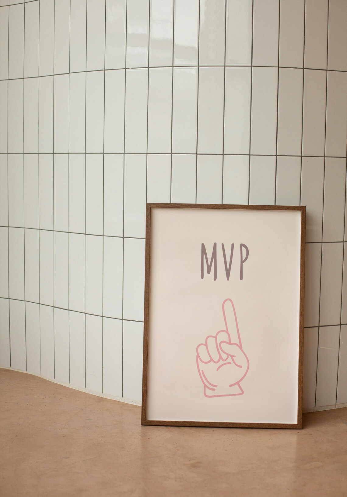 MVP Most Valuable Player Pink Hand Gesture Sports Fan Quote Poster - Image 3