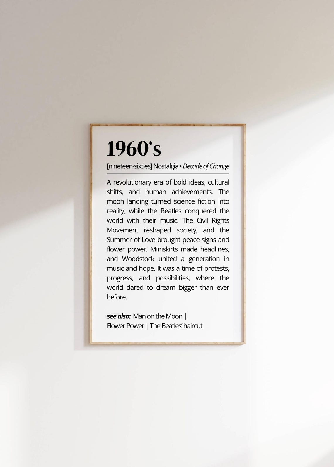 1960s Decade of Change Nostalgia Dictionary Definition Retro Poster - Image 4