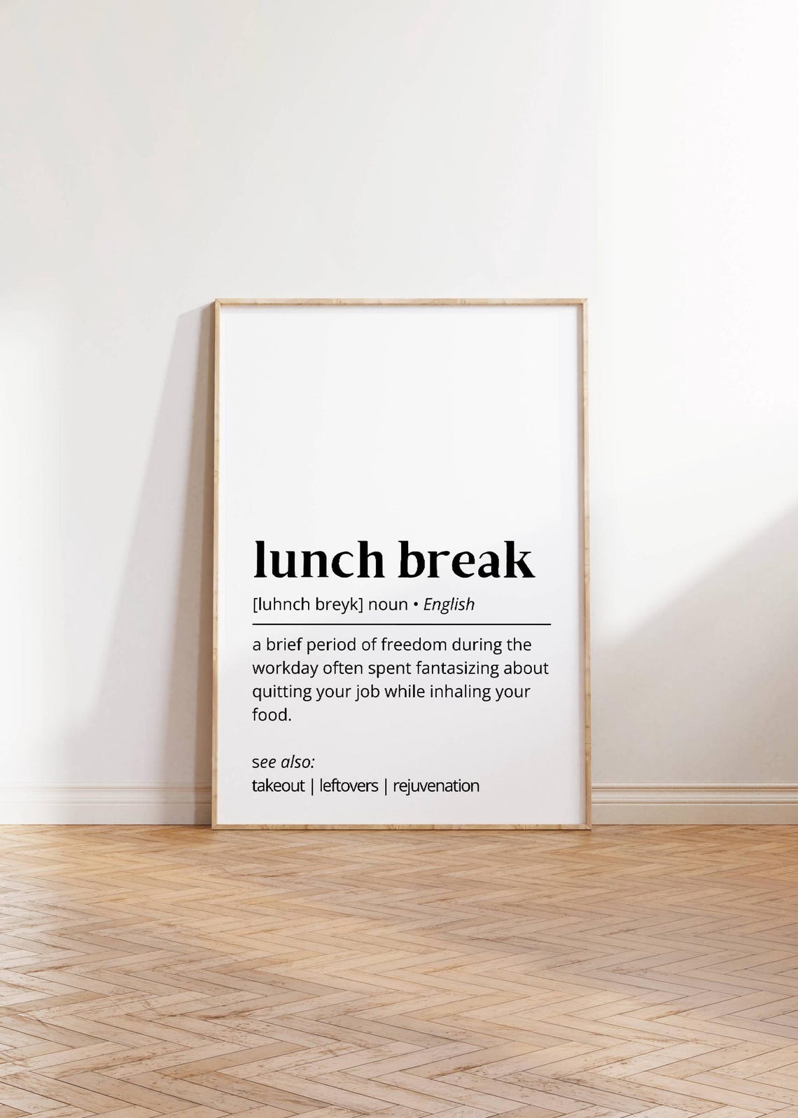 Lunch Break Definition Funny Workday Phrase Dictionary Poster - Image 3