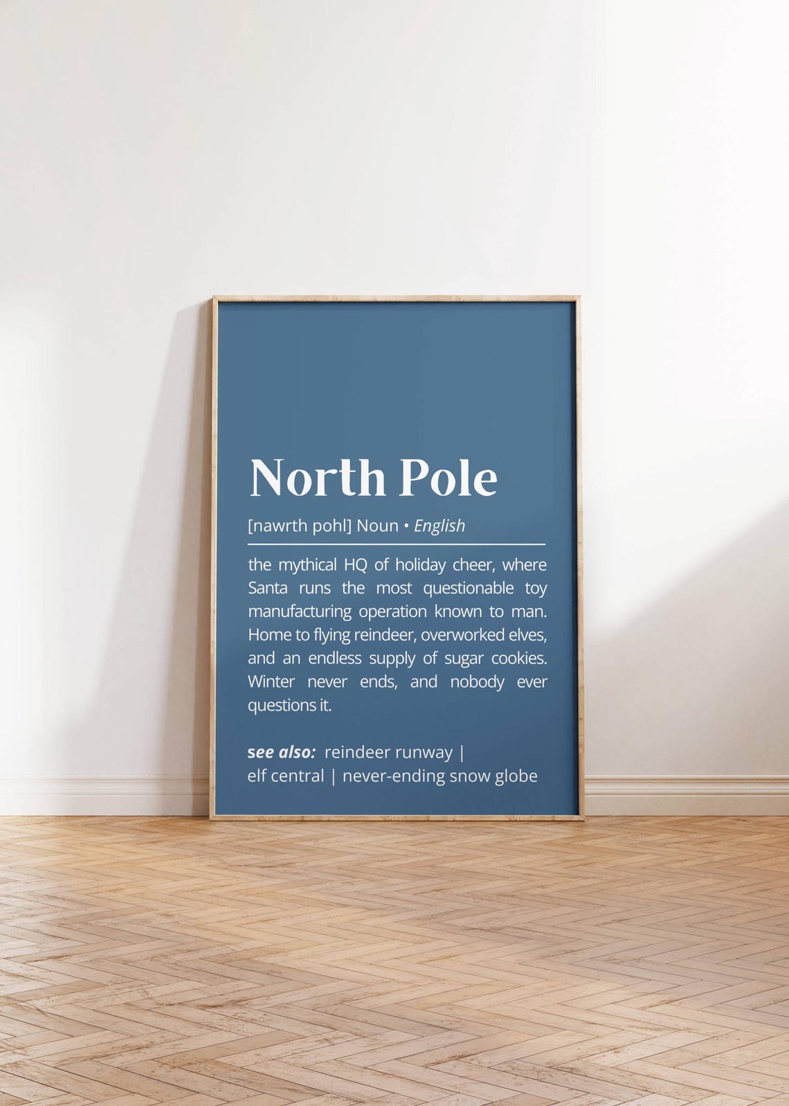 North Pole Definition Santa HQ Holiday Humor Dictionary Style Poster - Image 2