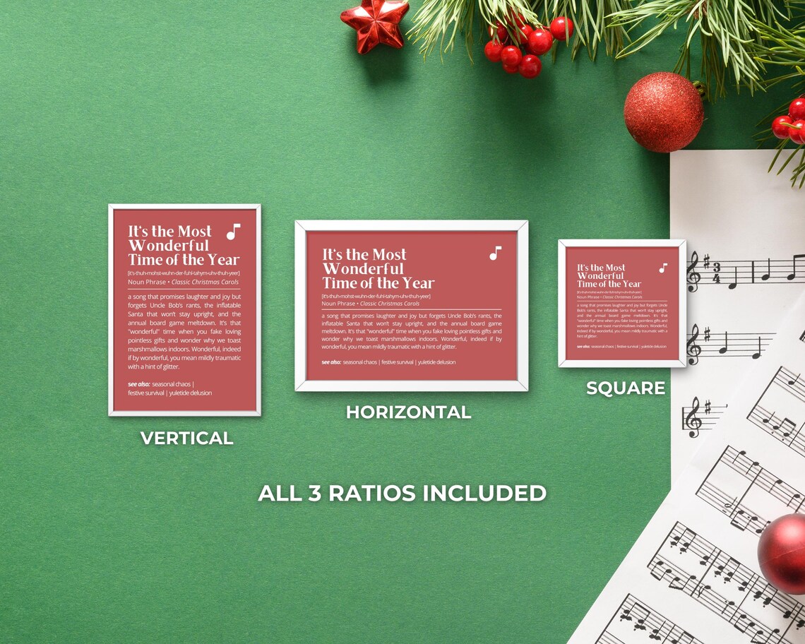 Most Wonderful Time of the Year Funny Christmas Definition Red Poster - Image 3