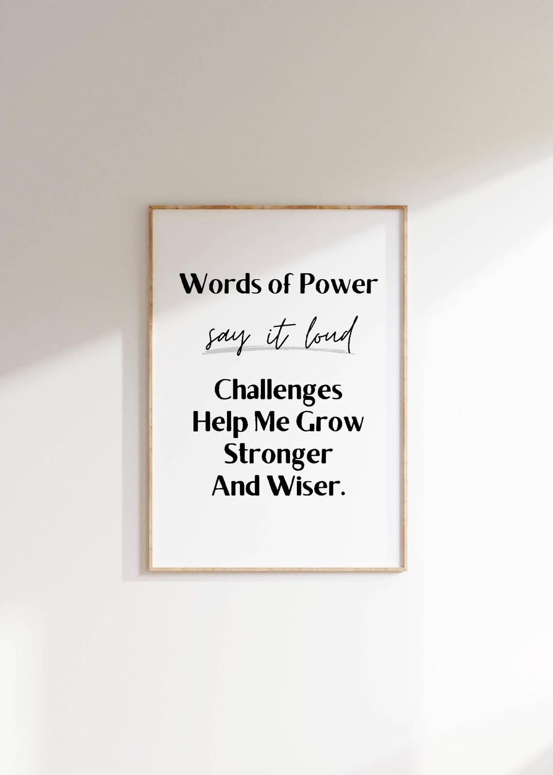 Challenges Help Me Grow Stronger Words Of Power Quote Poster