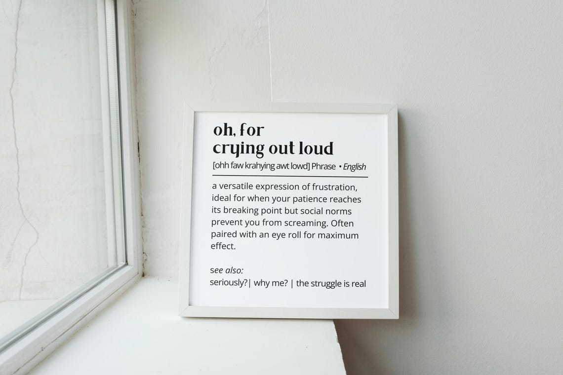 Oh For Crying Out Loud Funny Dictionary Definition Sarcasm Poster - Image 2