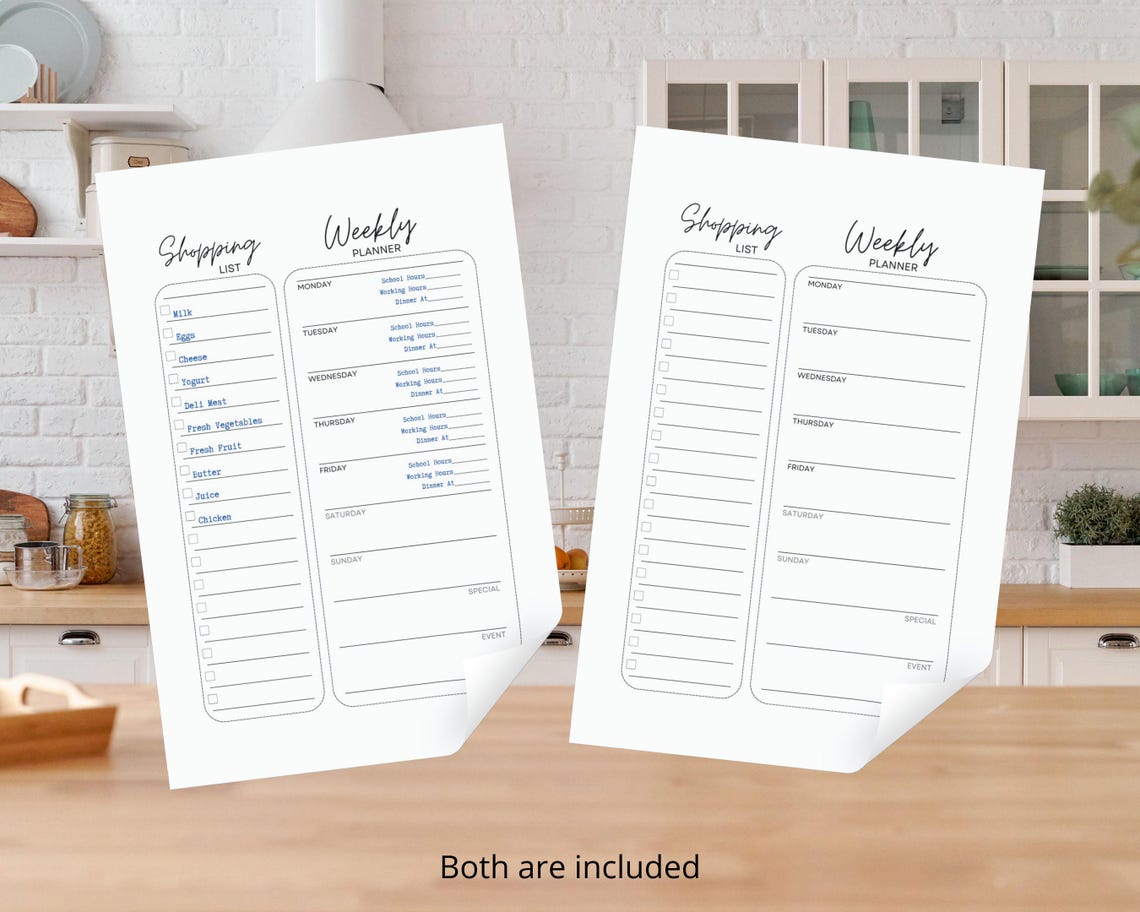 Shopping List And Weekly Planner Minimalist Home Organizer Poster - Image 3