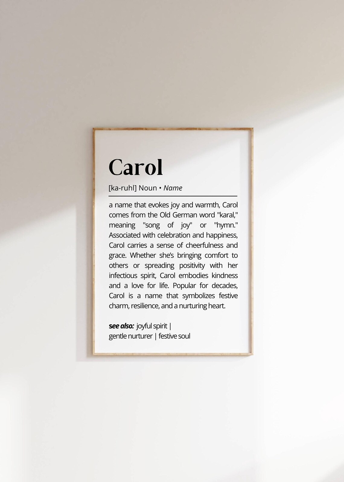 Carol Name Definition Personalized Minimalist Art Print - Image 4