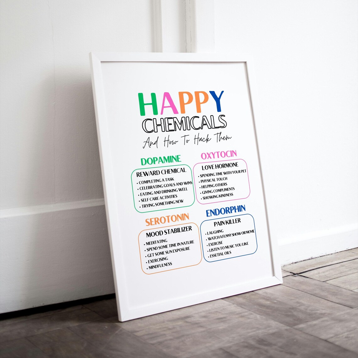 Happy Chemicals And How To Hack Them Dopamine Mood Chart Poster - Image 2