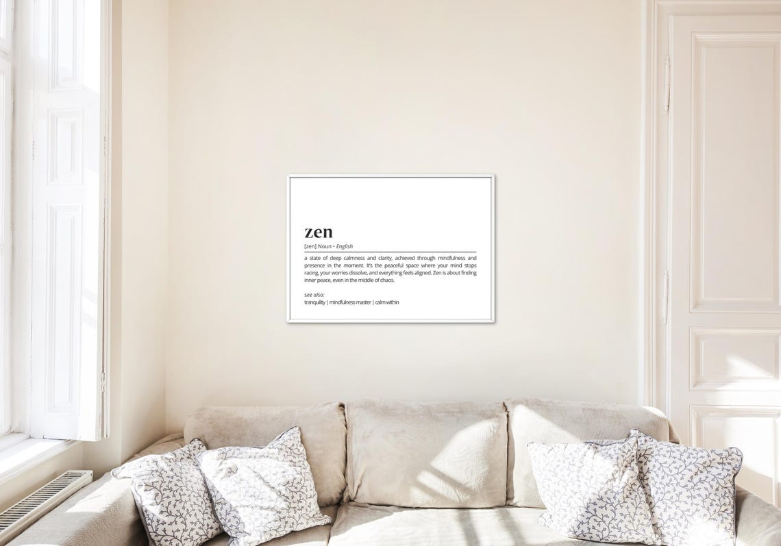 Zen Funny Dictionary Definition Mindfulness Calm Word Art Poster - Image 2