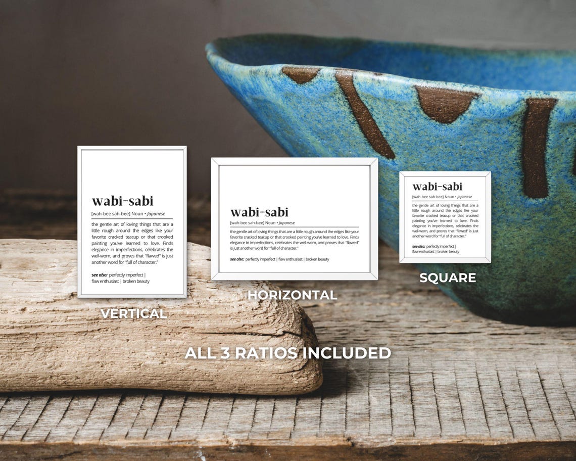 Wabi Sabi Definition Japanese Imperfection Beauty Dictionary Wall Art - Image 3