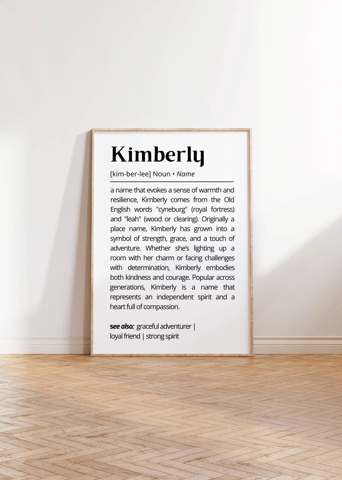 Kimberly Name Definition Print Personalized Meaning Grace Gift Art