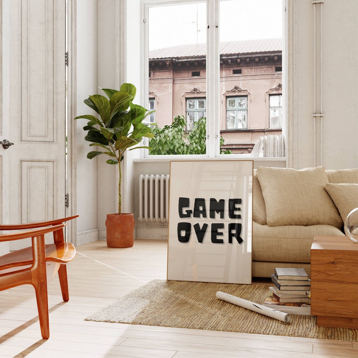 Game Over Bold Arcade Style Typography Retro Gamer Wall Poster - Image 3