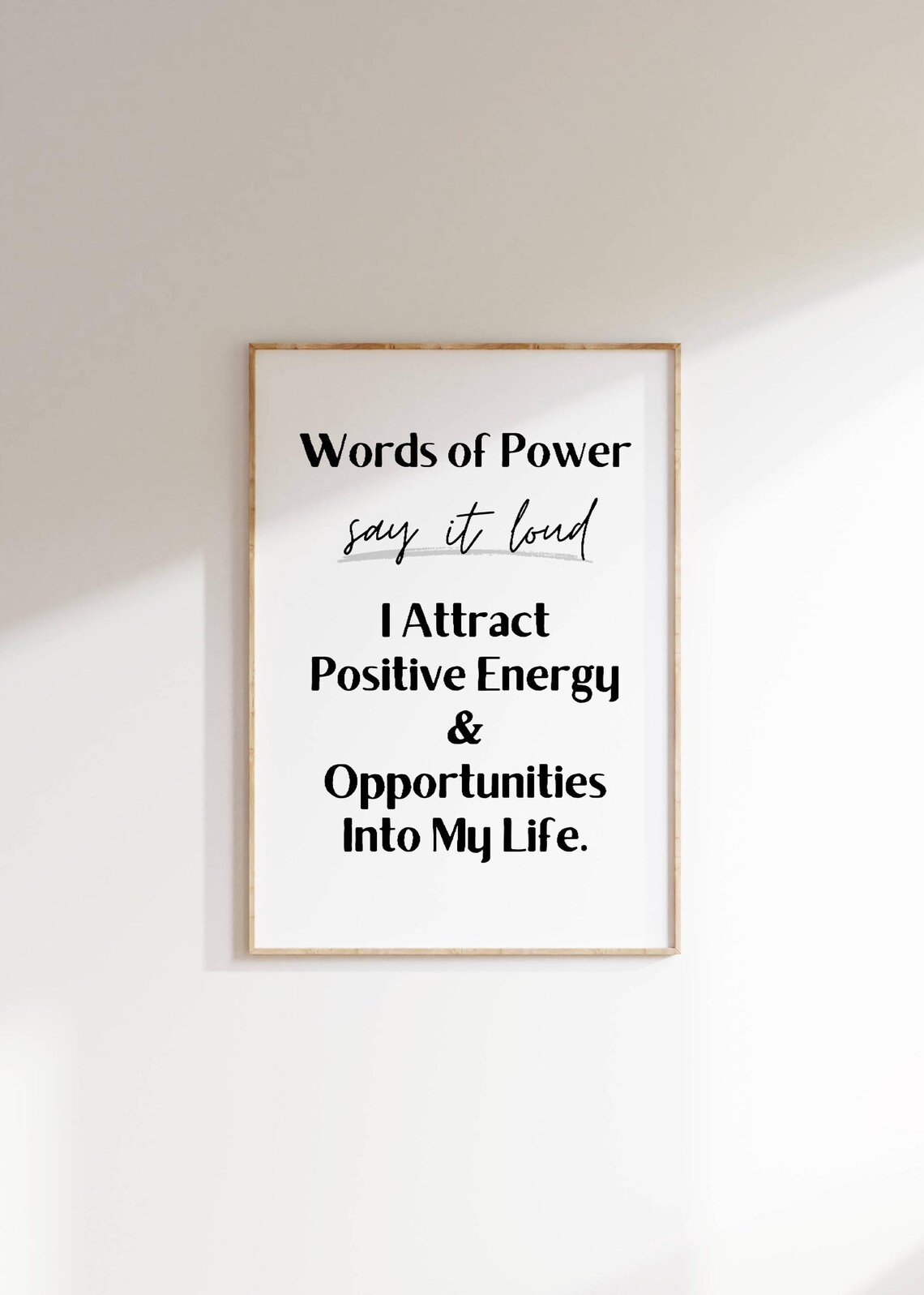 I Attract Positive Energy Words Of Power Manifestation Quote Poster