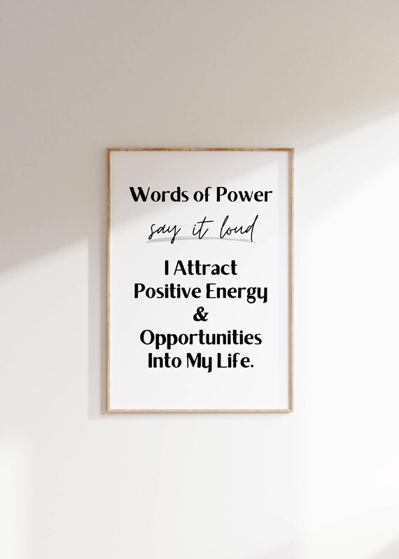I Attract Positive Energy Words Of Power Manifestation Quote Poster