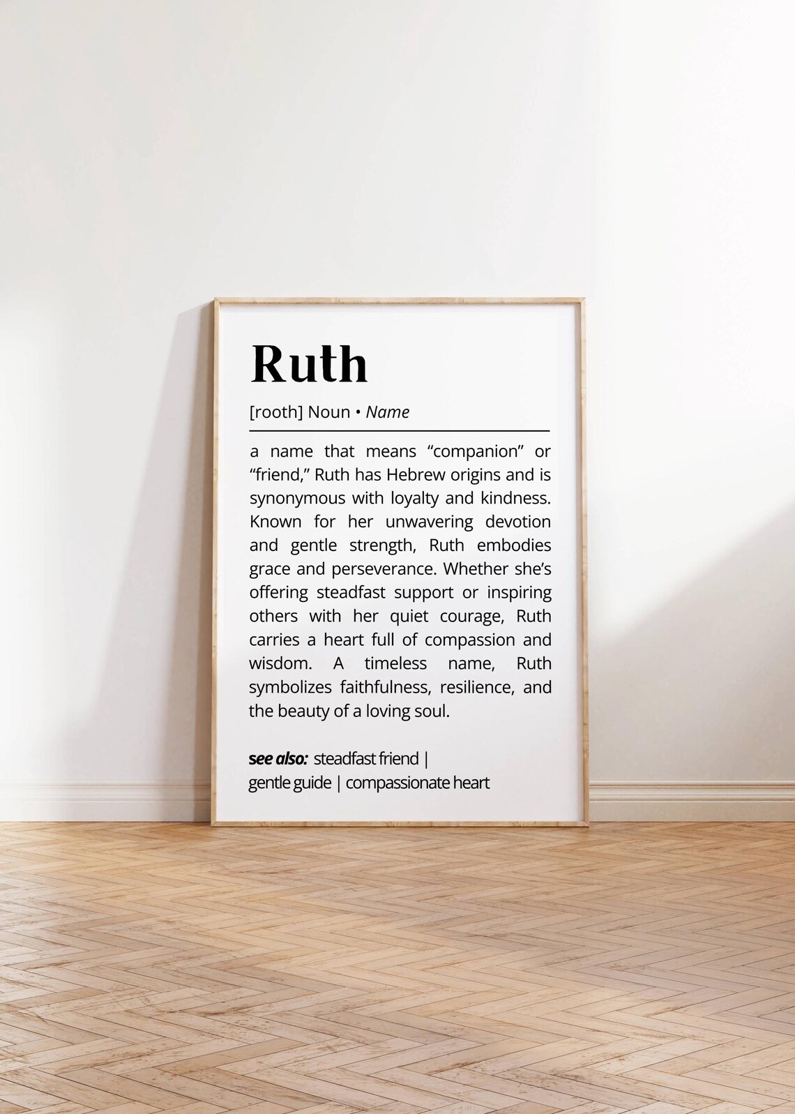 Ruth Name Definition Art Print, Minimalist Typography - Image 2