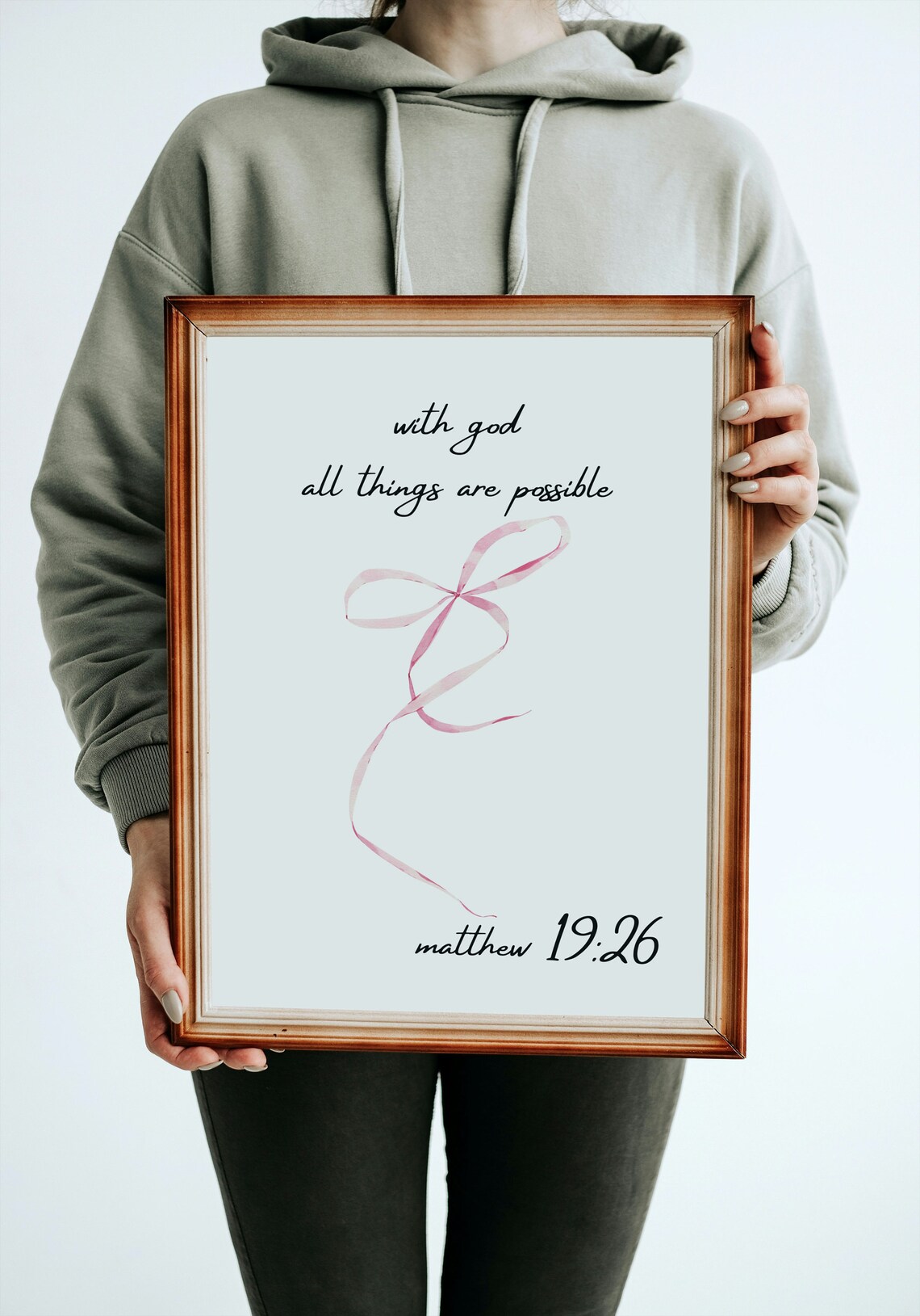 With God All Things Are Possible Matthew 19 26 Faith Quote Poster - Image 3