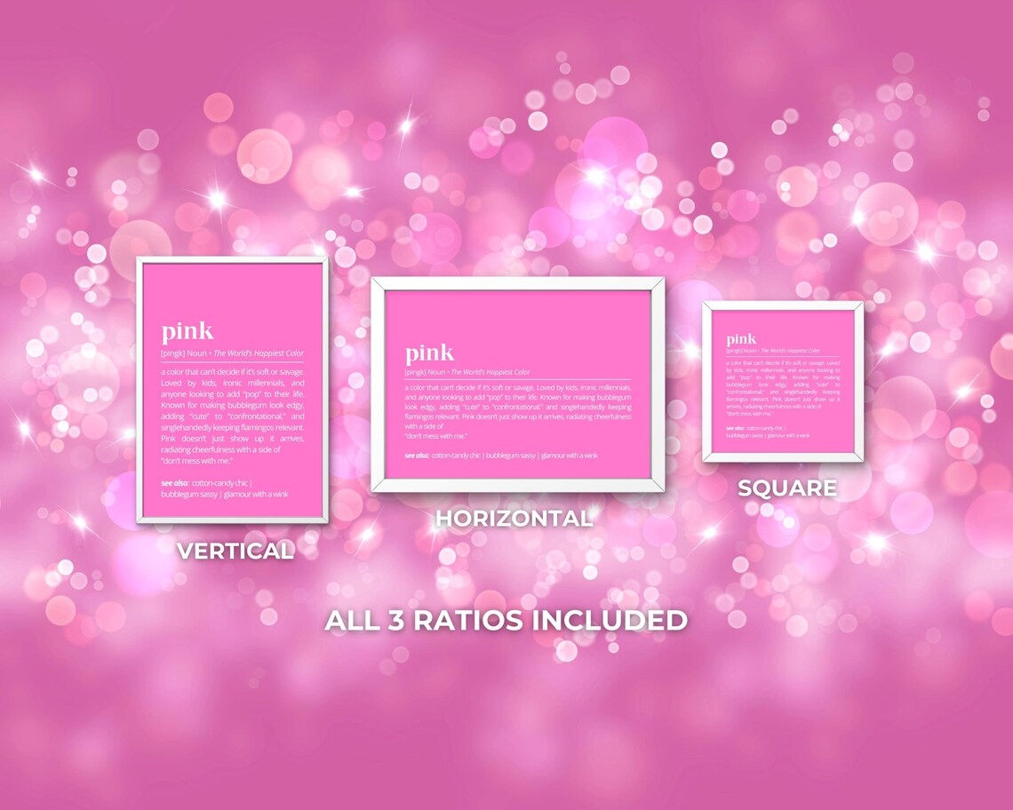 Pink Funny Definition Poster Worlds Happiest Color Typography Humor - Image 3