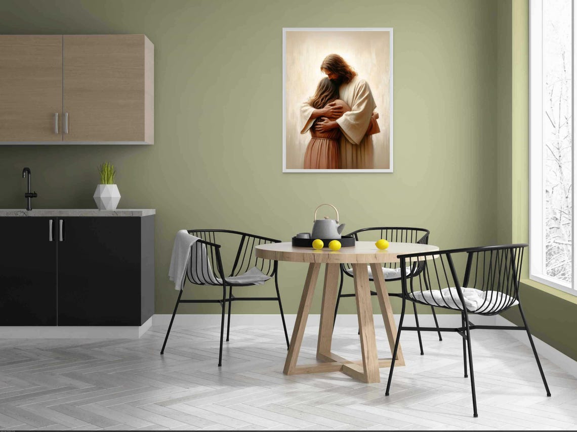 Trust And Love Christian Painting, Jesus And Girl - Image 3