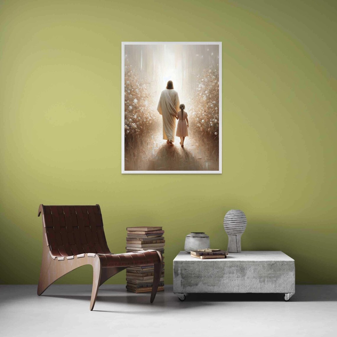 Savior With Girl, Christian Nursery Art - Image 4