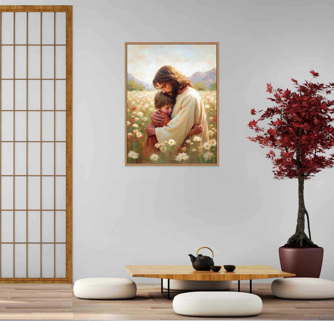 Jesus With Boy Christian Nursery Art Print - Image 5