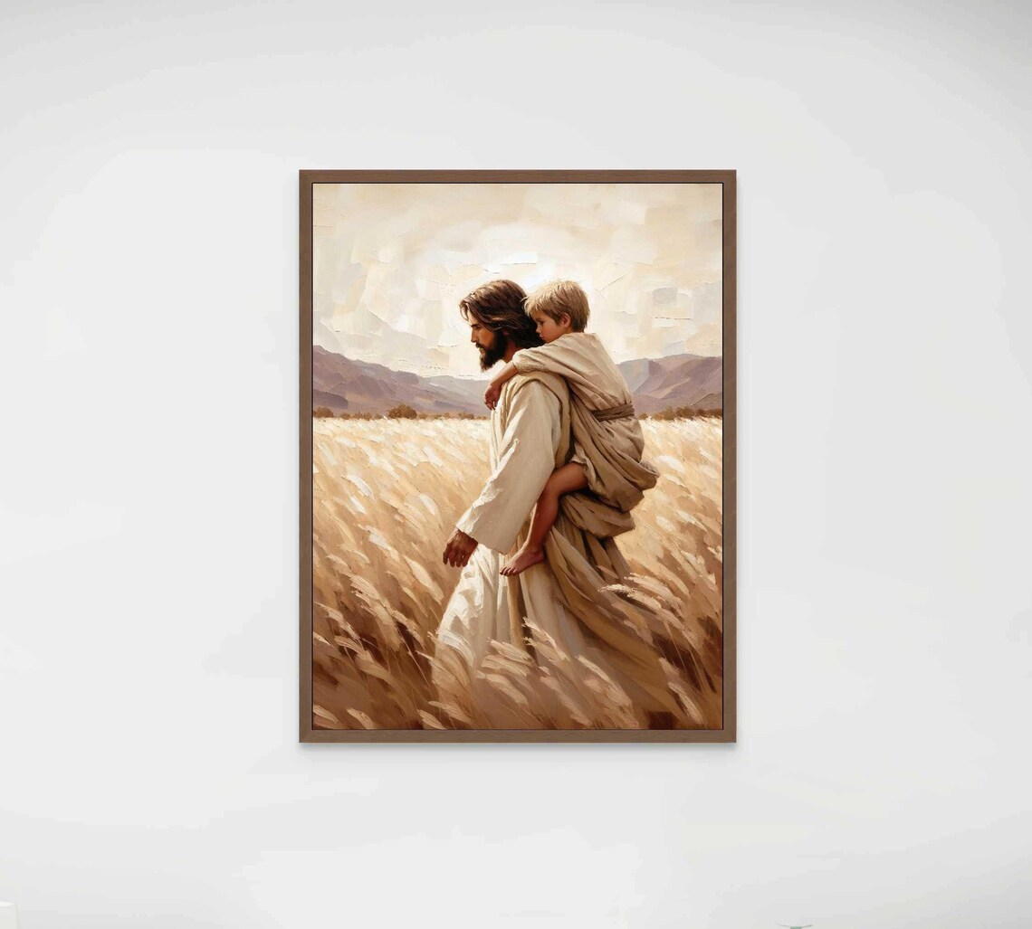Jesus And Boy Christian Painting, Bible Wall Art - Image 5