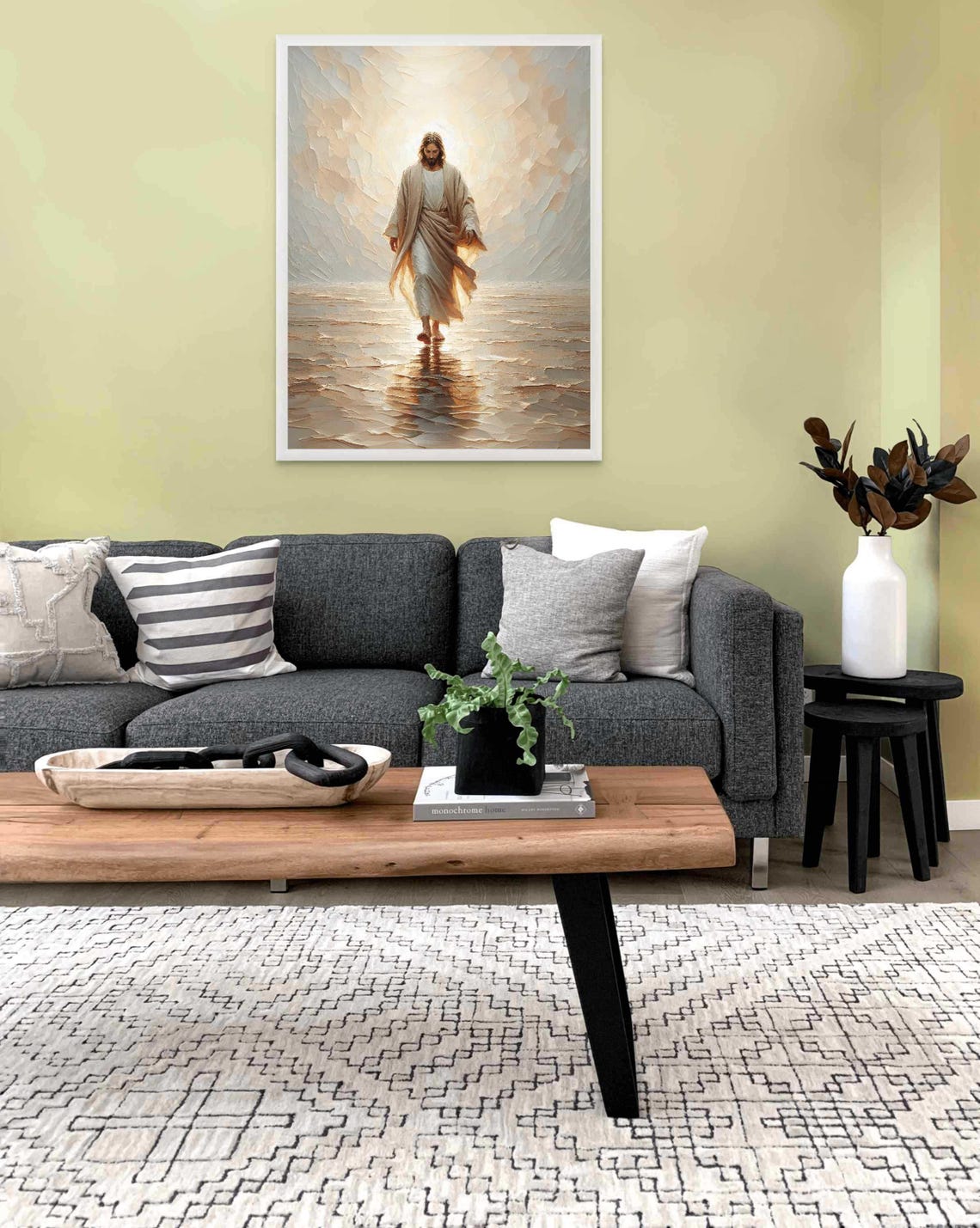 Jesus Walking On Water, Christian Watercolor Art - Image 2