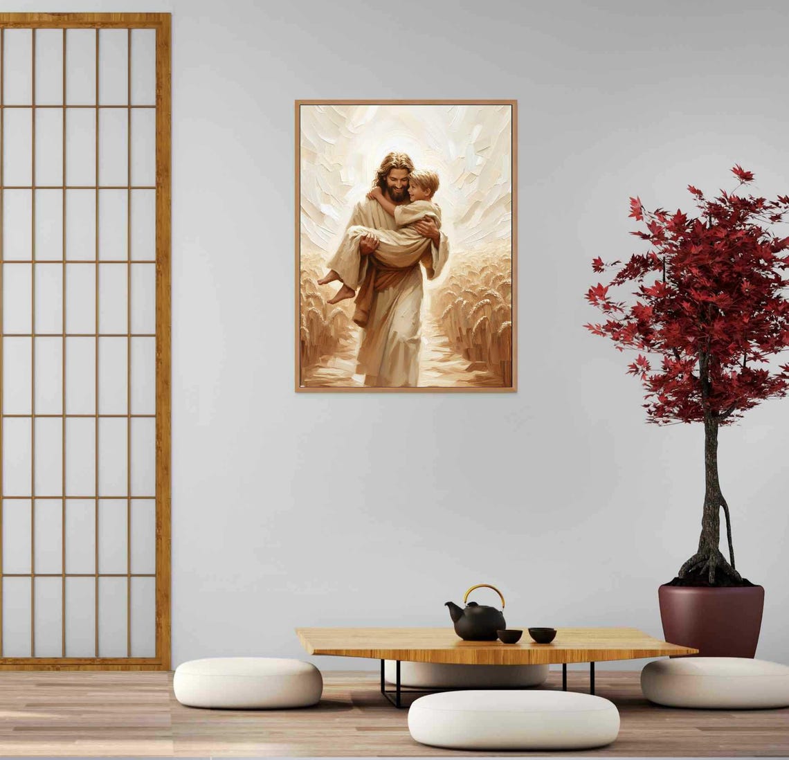 Happy With Him Christian Painting, Jesus With Boy - Image 5