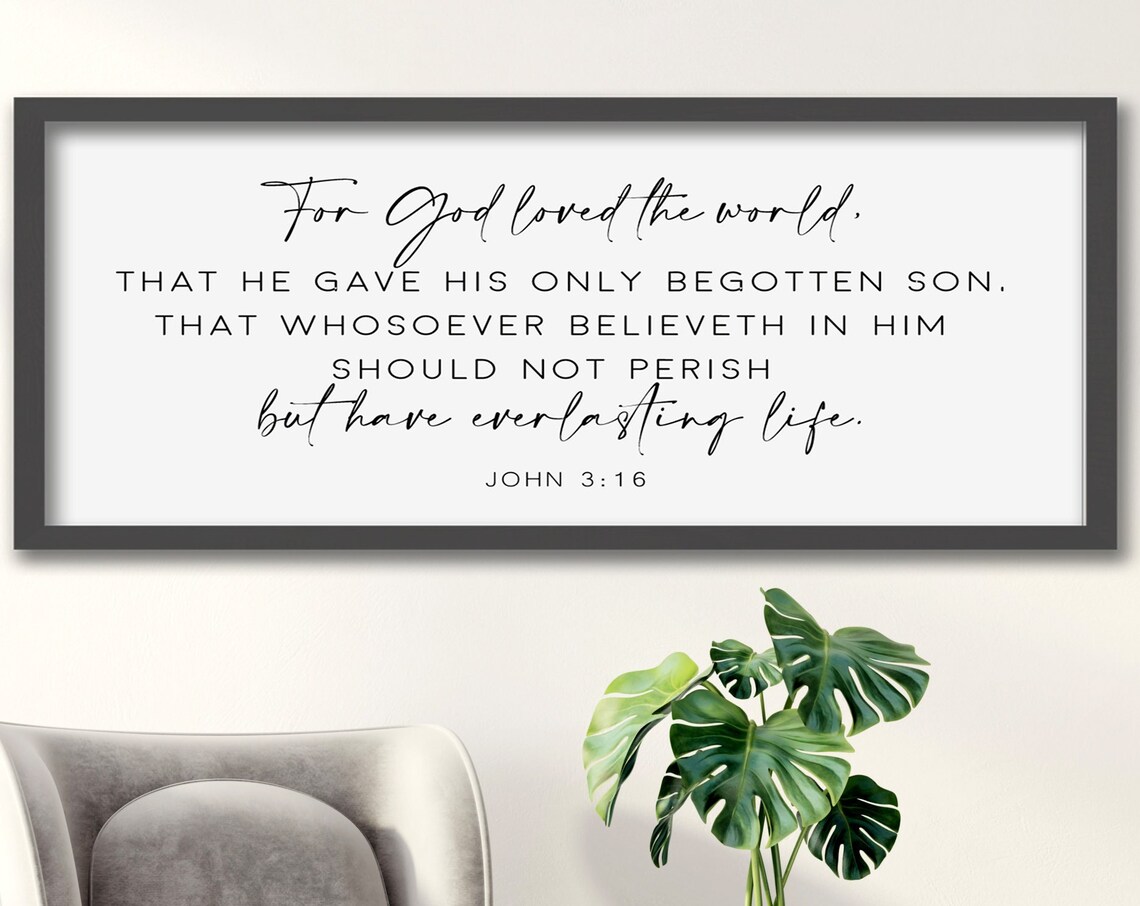 God So Loved The World John 3:16 Scripture Art Print