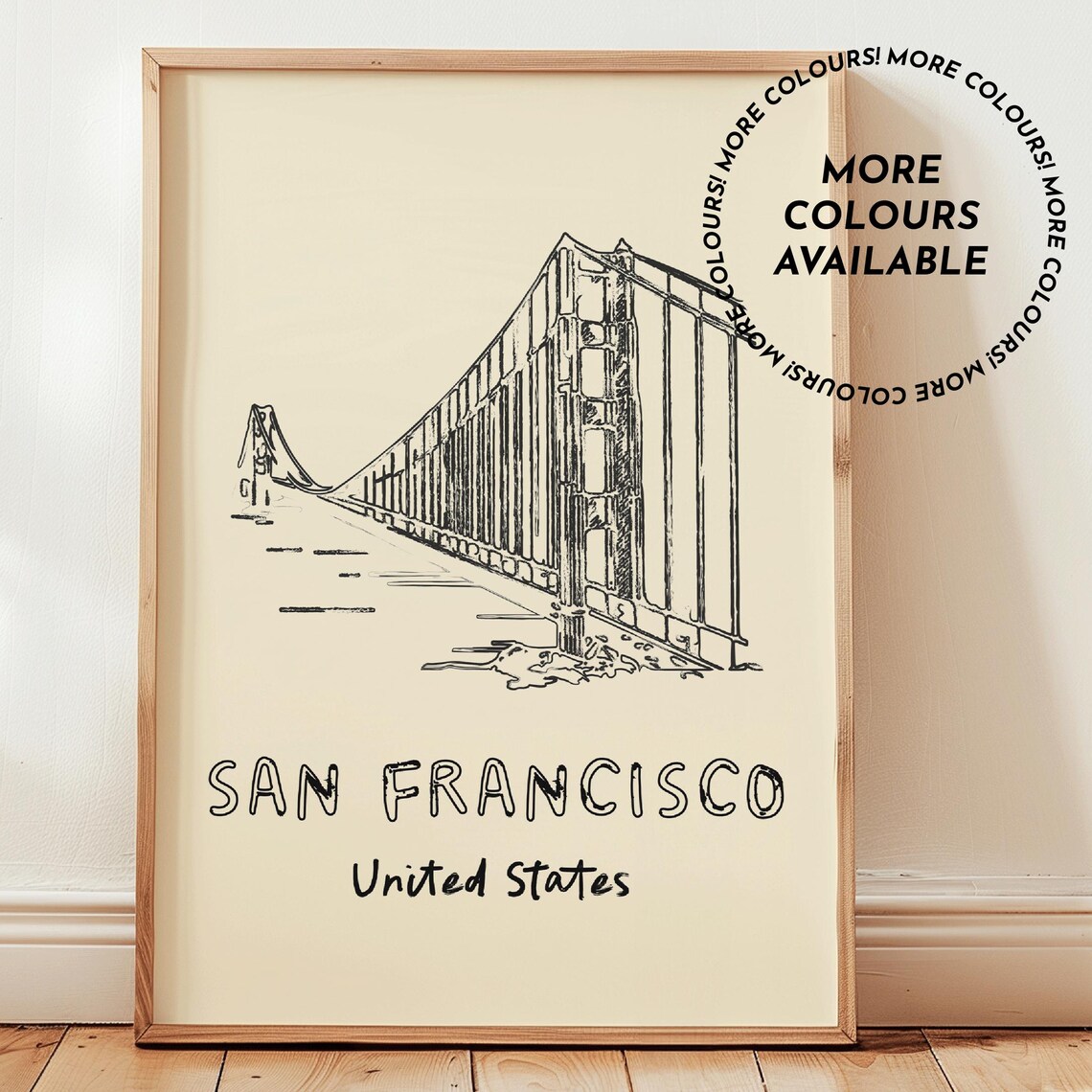 San Francisco Line Drawing Travel Poster