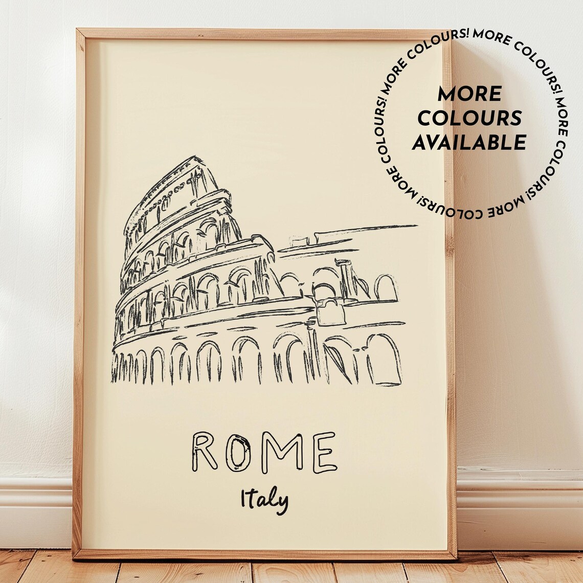 Rome Line Drawing, Italian Travel Poster