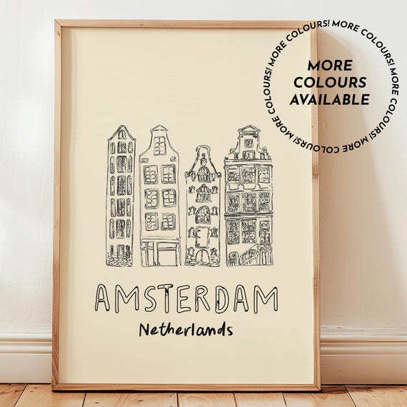 Amsterdam Line - Minimalist Travel Poster